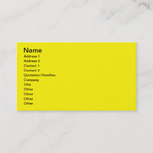 Carte De Visite Jaune lumineux