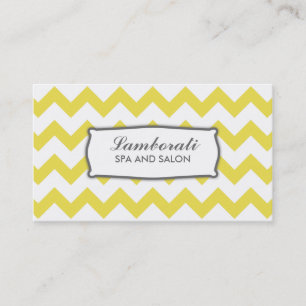 Carte De Visite Jaune moderne élégant de motif de zigzag de