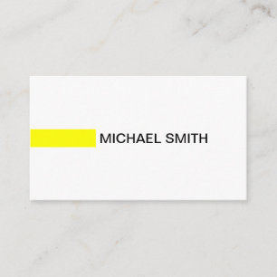 Carte De Visite Jaune moderne Élégant Professionnel Blanc clair