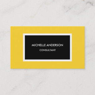 Carte De Visite Jaune moderne minimaliste noir professionnel