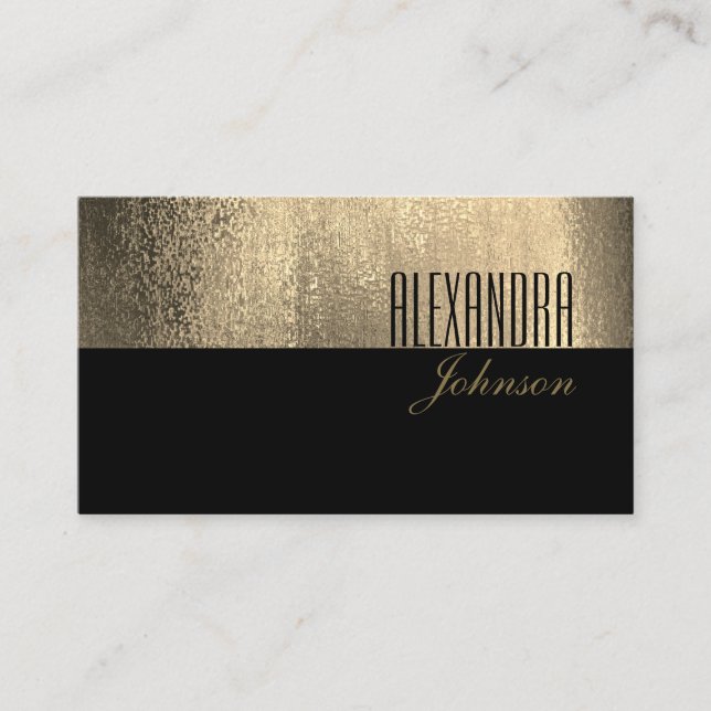 Carte De Visite Jaune Or et Noir Simple Élégant Professionnel (Devant)