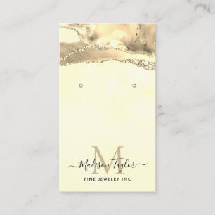 Carte De Visite Jaune Parties scintillant en or Marbre Agate Bijou