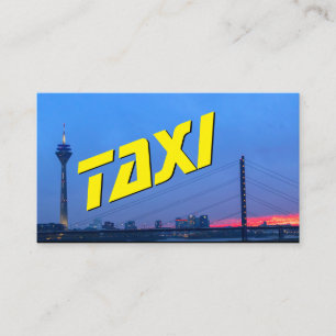 Carte De Visite Jaune TAXI ciel urbain soleil chauffeur de taxi co