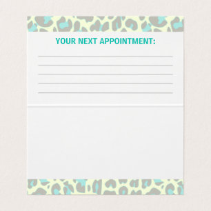 Carte De Visite Jaune Turquoise Empreinte de léopard Rockabilly Mo