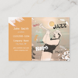 Carte De Visite Jazz Musiciens Retro Music Blues Party Vintage