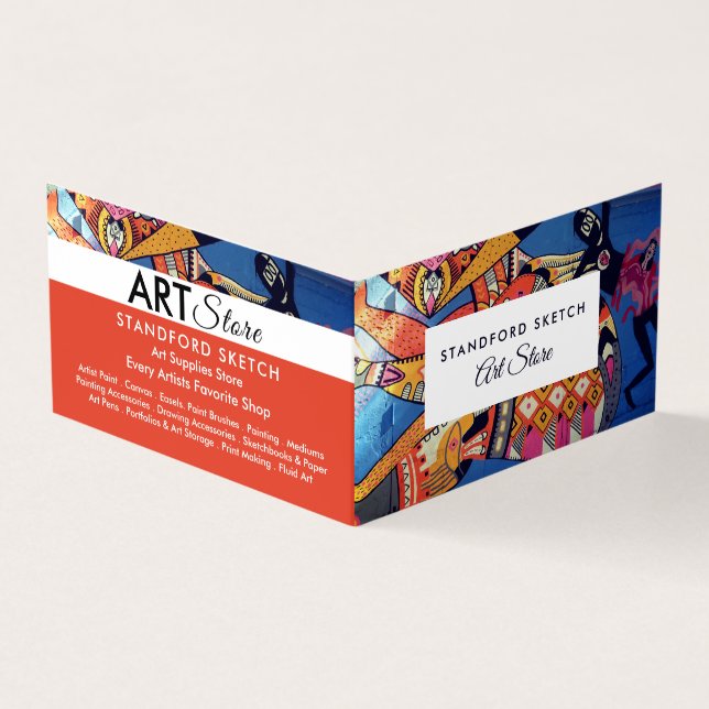 Carte De Visite Jazzy Graffiti Art, Boutique de fournitures d'art, (Extérieur)