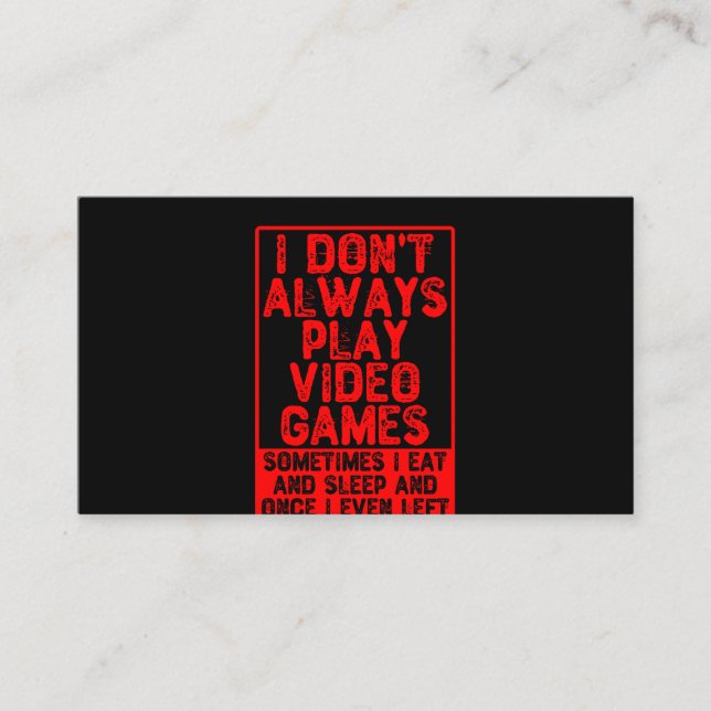 Carte De Visite Je ne joue pas toujours aux jeux vidéo (Devant)