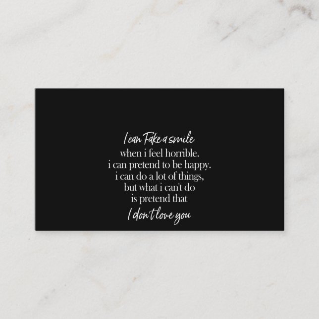 Carte De Visite je peux simuler un sourire (Devant)