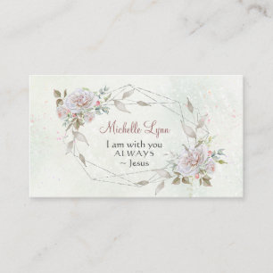 Carte De Visite Je suis avec vous toujours floral géométrique de