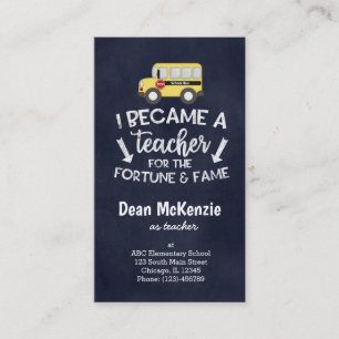 Carte De Visite Je suis devenu enseignant