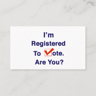 Carte De Visite Je suis inscrit au vote 2026