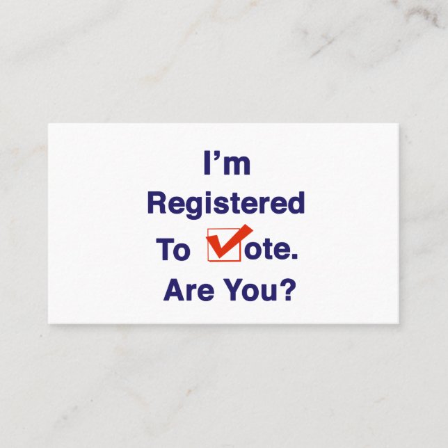 Carte De Visite Je suis inscrit au vote 2026 (Devant)
