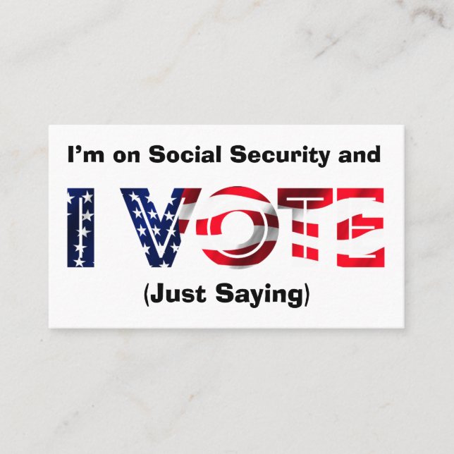 Carte De Visite Je suis sur la sécurité sociale et je vote (Devant)