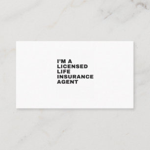 CARTE DE VISITE JE SUIS UN AGENT D'ASSURANCE-VIE AUTORISÉ