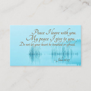 Carte De Visite Jean 14:27 Jésus dit : "Paix, je pars avec toi,"
