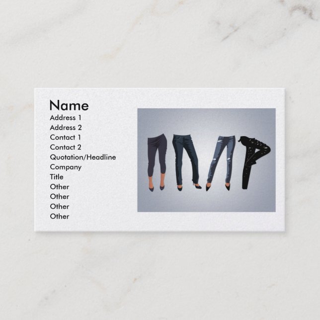 Carte De Visite jean-pants-vecteur-10031601-large, Nom, Adresse... (Devant)