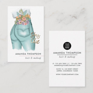 Carte De Visite Jeans Floraux Chic