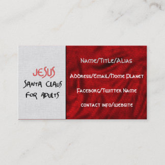 Carte De Visite Jésus est Père Noël pour des adultes