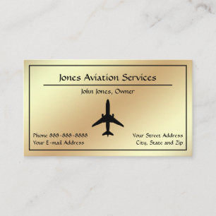 Carte de visite Jet Plane Service d'aviation pilot
