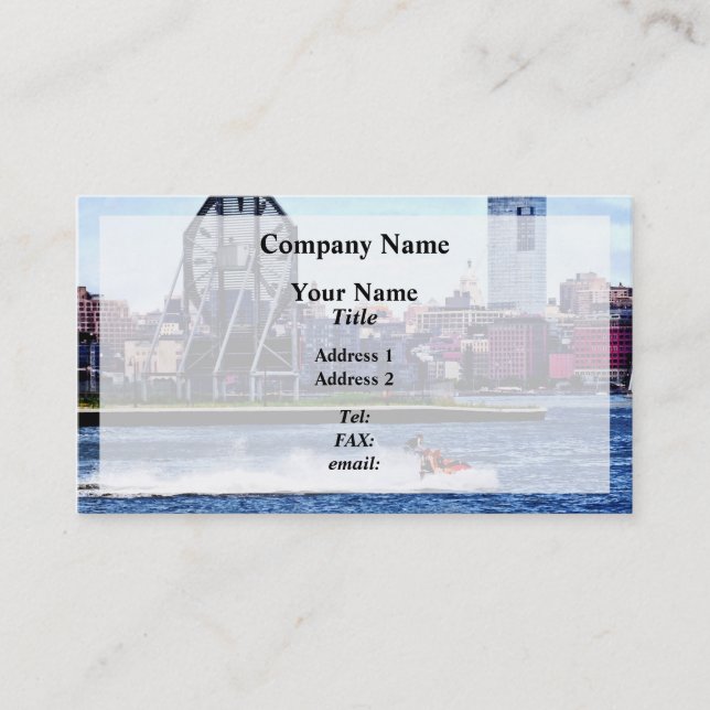 Carte De Visite Jet Skiing près de l'horloge Colgate (Devant)