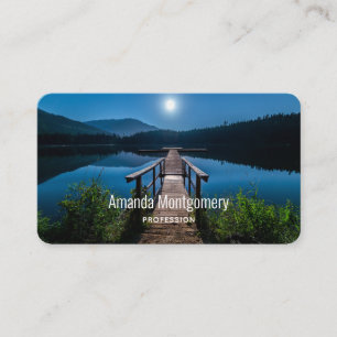 Carte De Visite Jetée de nuit sous une Pleine lune