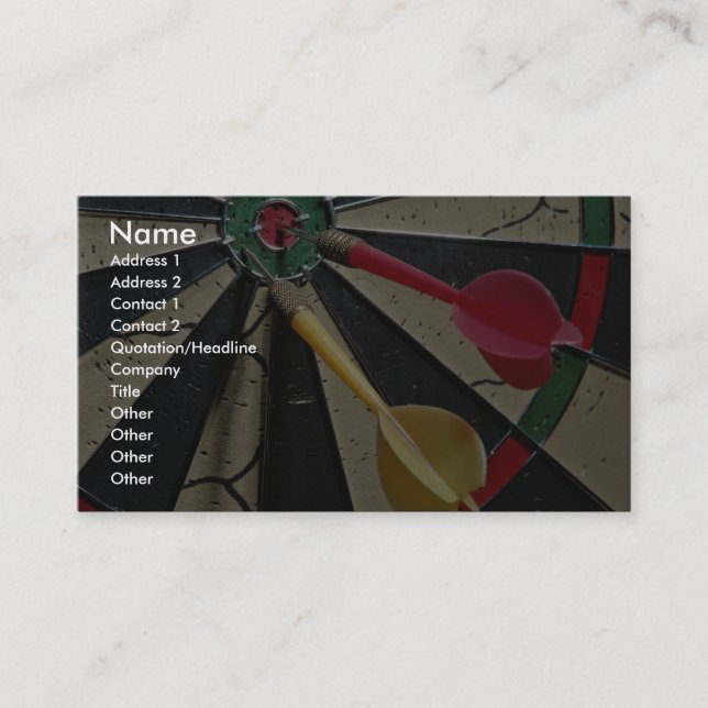 Carte De Visite Jeu de Cible de flechettes (Devant)