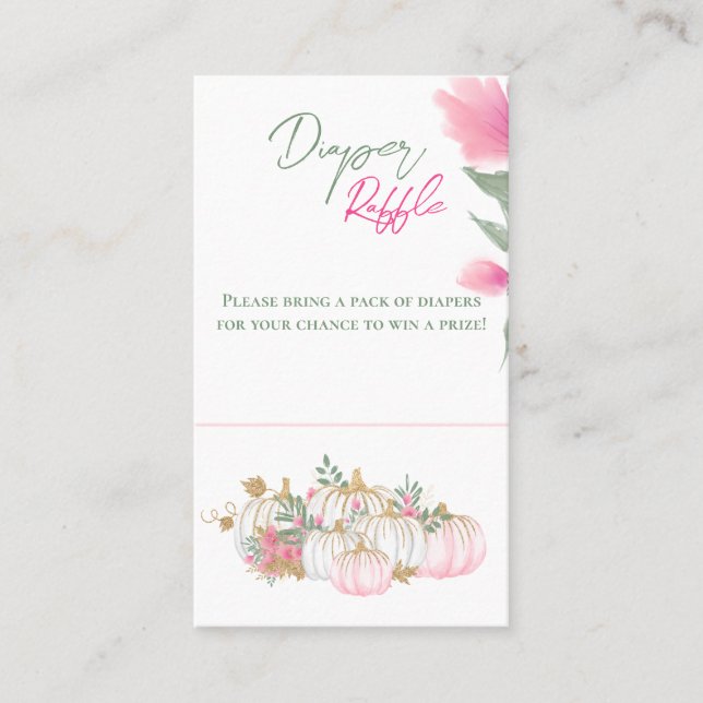 Carte De Visite Jeu de Citrouille Bébé Doré Rose Bleu Jeu (Devant)