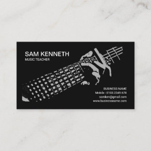 Carte De Visite Jeu du motif de professeur de musique de guitare