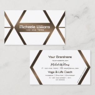 Carte De Visite Jeu d'yeux blanc géométrique Brown Shimmer élégant