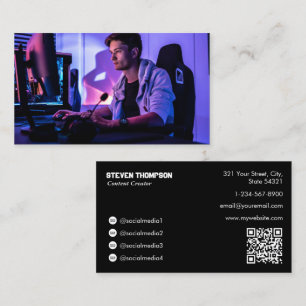 Carte De Visite Jeu Tester Gamer Content Créateur Photo Pleine