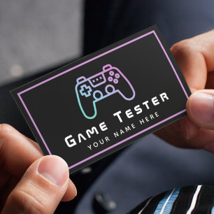 Carte De Visite Jeu vidéo Tester développeur Gamer Moderne Pink Ne