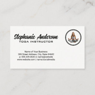 Carte De Visite Jeune femme en méditation   Pose de yoga