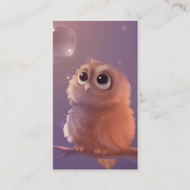 Carte De Visite Jeune hibou sage (Devant)