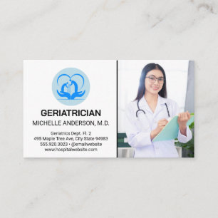 Carte De Visite Jeune Lady Docteur Médicale Geriatricien