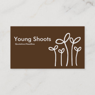 Carte De Visite Jeunes pousses - Blanc sur Brown 4d2a10 (côtés alt