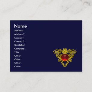 CARTE DE VISITE JEWEL DU COEUR DE CELTIQUE D'OR, JEWEL ROUGE EN PI