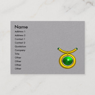 Carte De Visite JEWEL TAURUS GOLD ZODIAC, Émeraude verte, Papier g