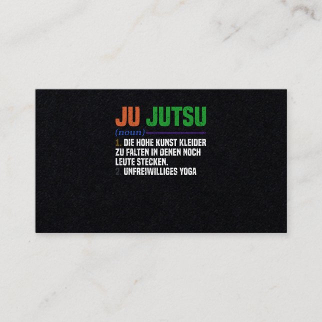 Carte De Visite Jiu Jitsu Brésil Martial Arts Training (Devant)