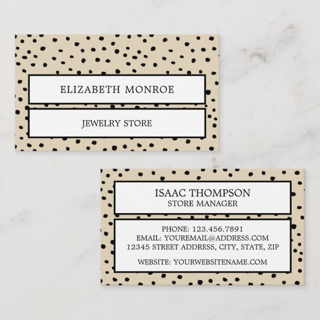 Carte De Visite Joaillier pointu (Devant / Derrière)