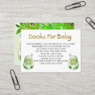Carte De Visite Joli Alligator Green Gold Florals Livres Pour Bébé