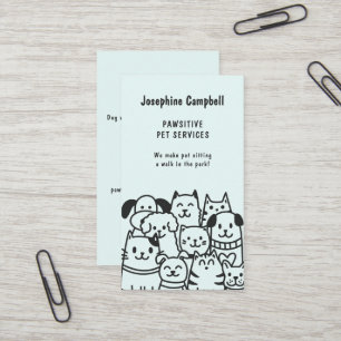 Carte De Visite Joli animal de compagnie Sitter Chien Walker Groom
