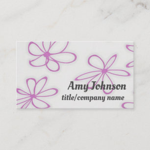 Carte De Visite joli art fleuri violet personnalisé double face
