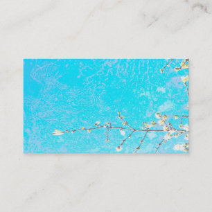 Carte De Visite joli art floral nature sur turquoise