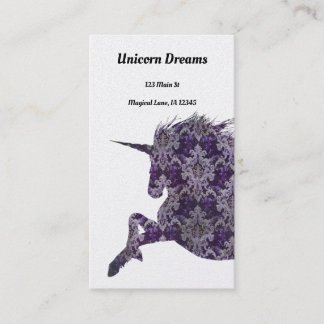 Carte De Visite Joli Boho pourpre licorne