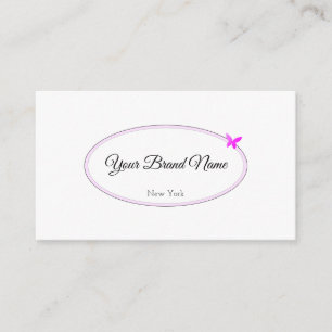 Carte De Visite Joli cadre blanc chic rond simple photo personnali