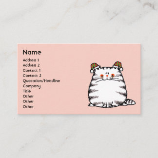 Carte De Visite Joli Chat Potelé Deux Chapeaux de Noël