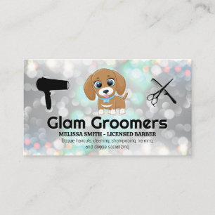Carte De Visite Joli chiot   Outils de mise en forme   Glam Bokeh