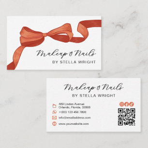 Carte De Visite Joli code QR Beauté Arc Orange