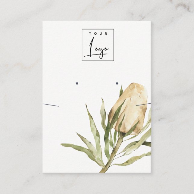 Carte De Visite Joli collier d'oreille florale Banksia autochtone (Devant)