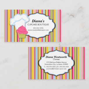Carte De Visite Joli Cupcake & Chapeau de Boulanger